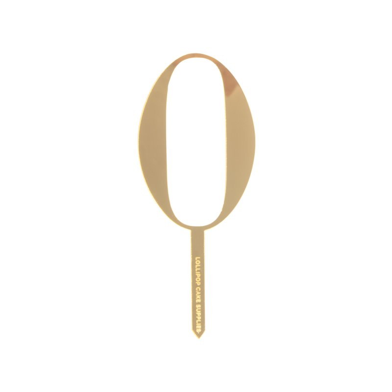 Single Number Acrylic Cake Topper - Mirror Gold | Lollipop Cake Supplies
