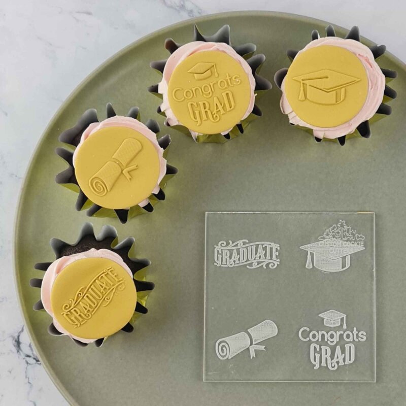 Custom Cookie Cutters Graduation Mini Debosser Lollipop Cake Supplies
