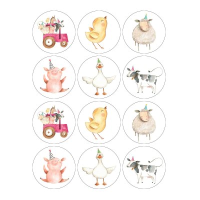 Farm Animal Cupcake Toppers 