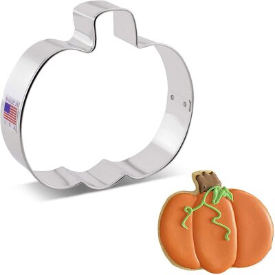 Ann Clark Tin Plated Steel Cookie Cutter Pumpkin Lollipop