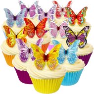 Products :: Three full sheets of butterfly printed wafer paper cake wraps.  8 x 10.5. Edible paper for cake and cookie decorating.