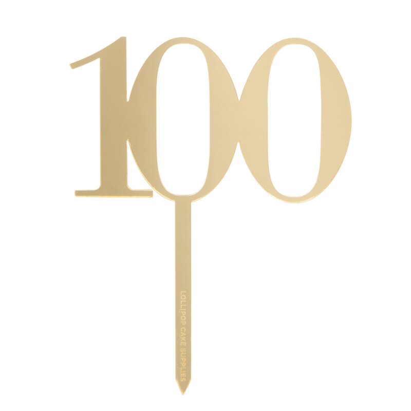 Double Number Acrylic Cake Topper - Mirror Gold | Lollipop Cake Supplies