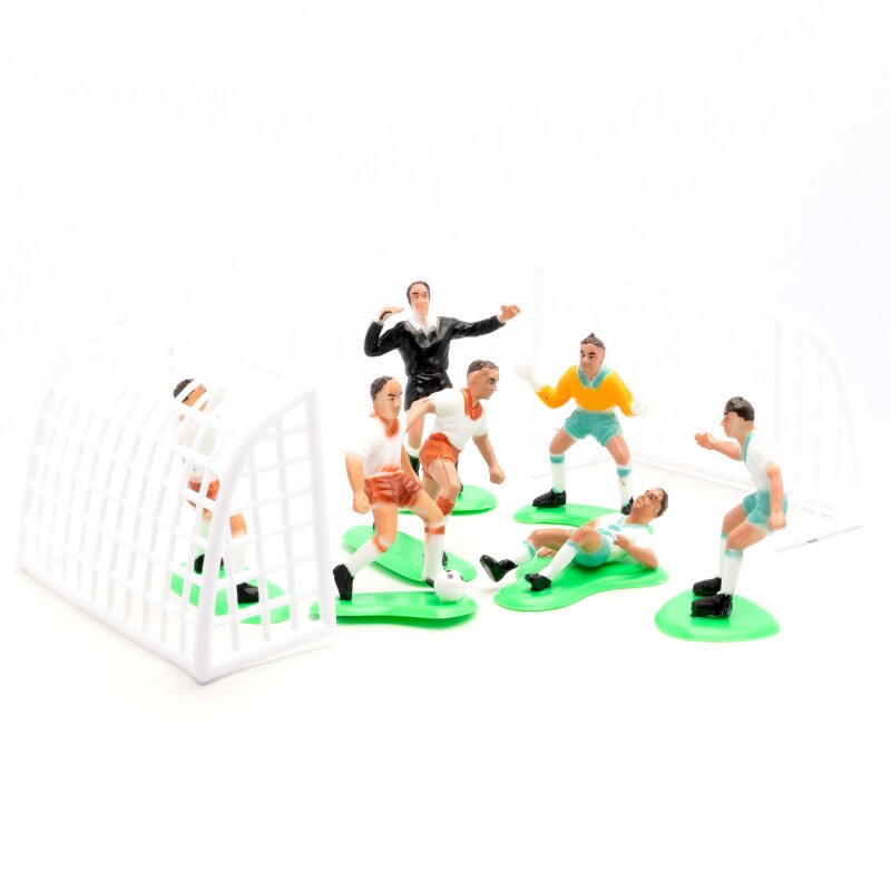 Plastic Football / Soccer Cake Toppers - Set of 9 | Lollipop Cake Supplies