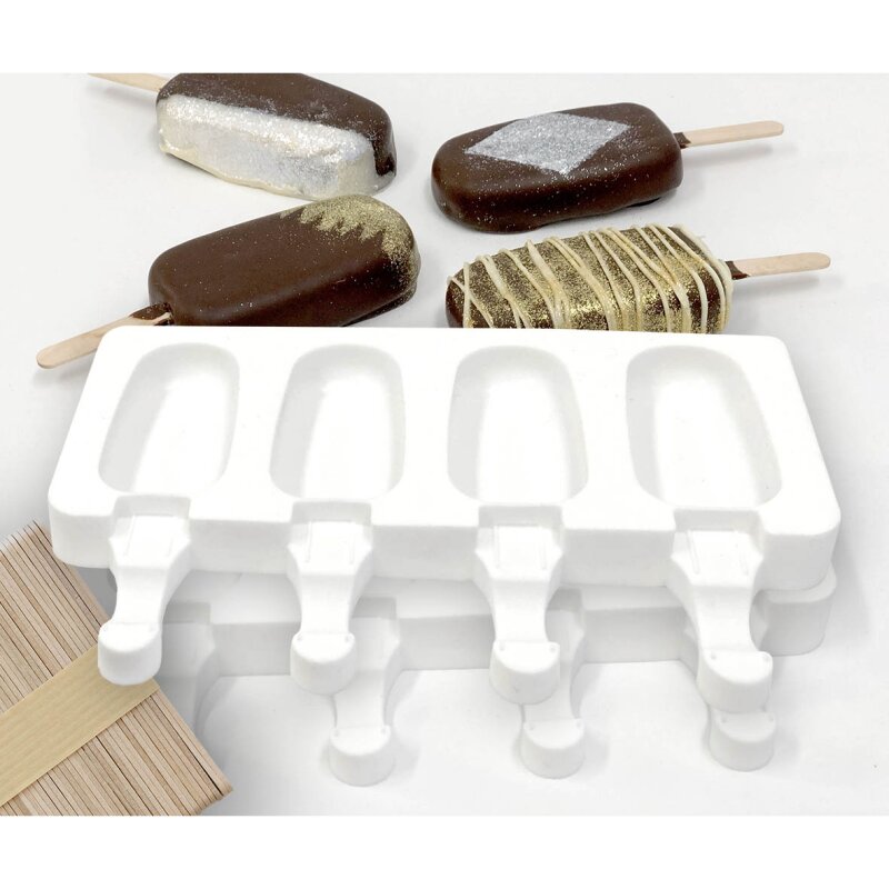Loyal Silicone Popsicle Ice Cream Moulds 8 Cavities Lollipop Cake Supplies