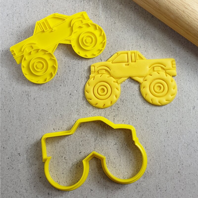 Custom Cookie Cutters Monster Truck Cutter and Embosser Set
