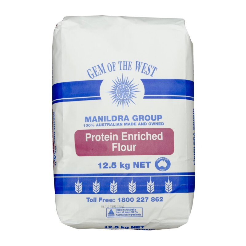 Manildra Strong Bakers Flour Protein Manildra - Protein Enriched Flour - 12.5kg Bag | Lollipop Cake Supplies