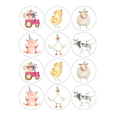 Pre-Designed Edible Images - Cupcake Toppers - Farm Animals | Lollipop ...