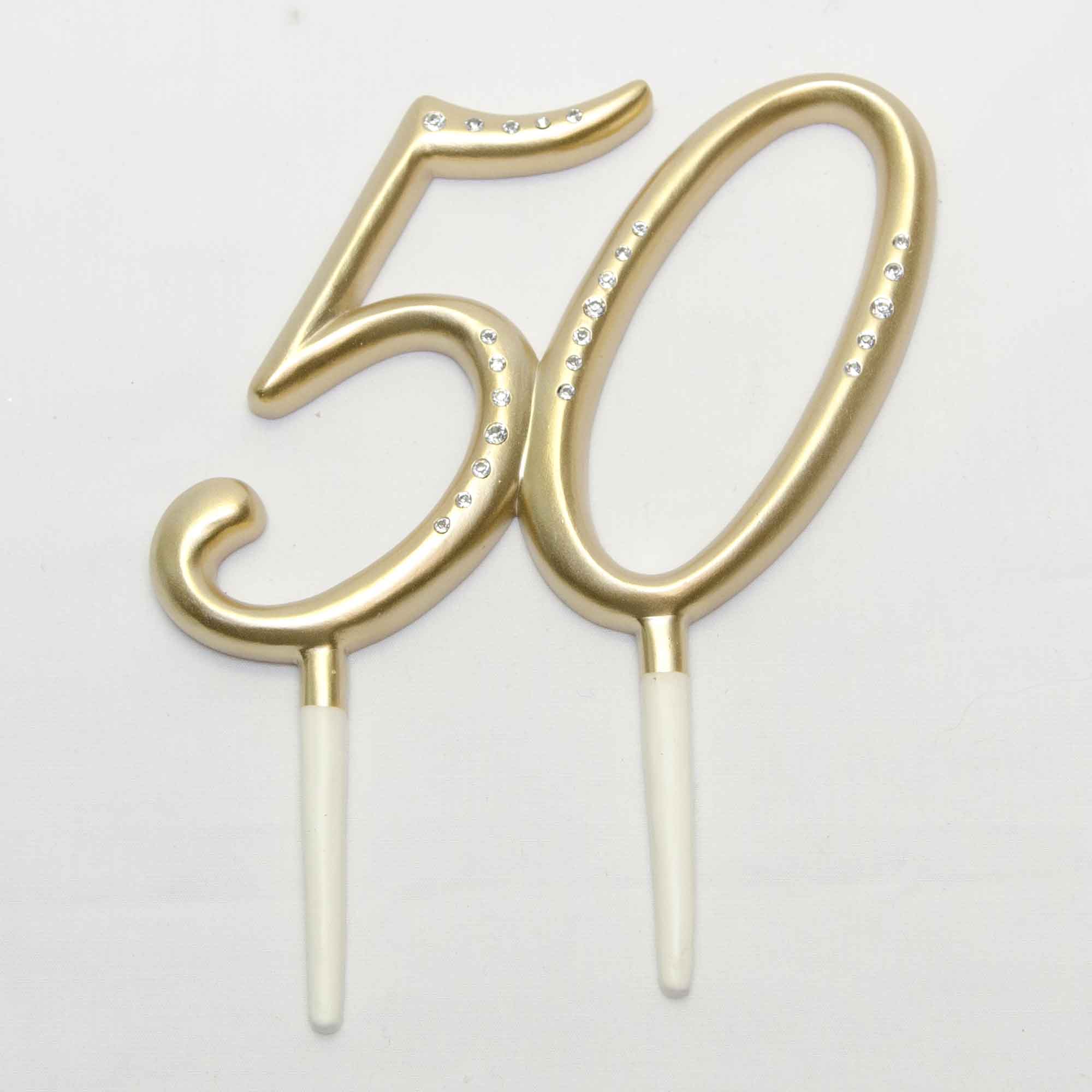Gold 50 Cake Topper | Lollipop Cake Supplies