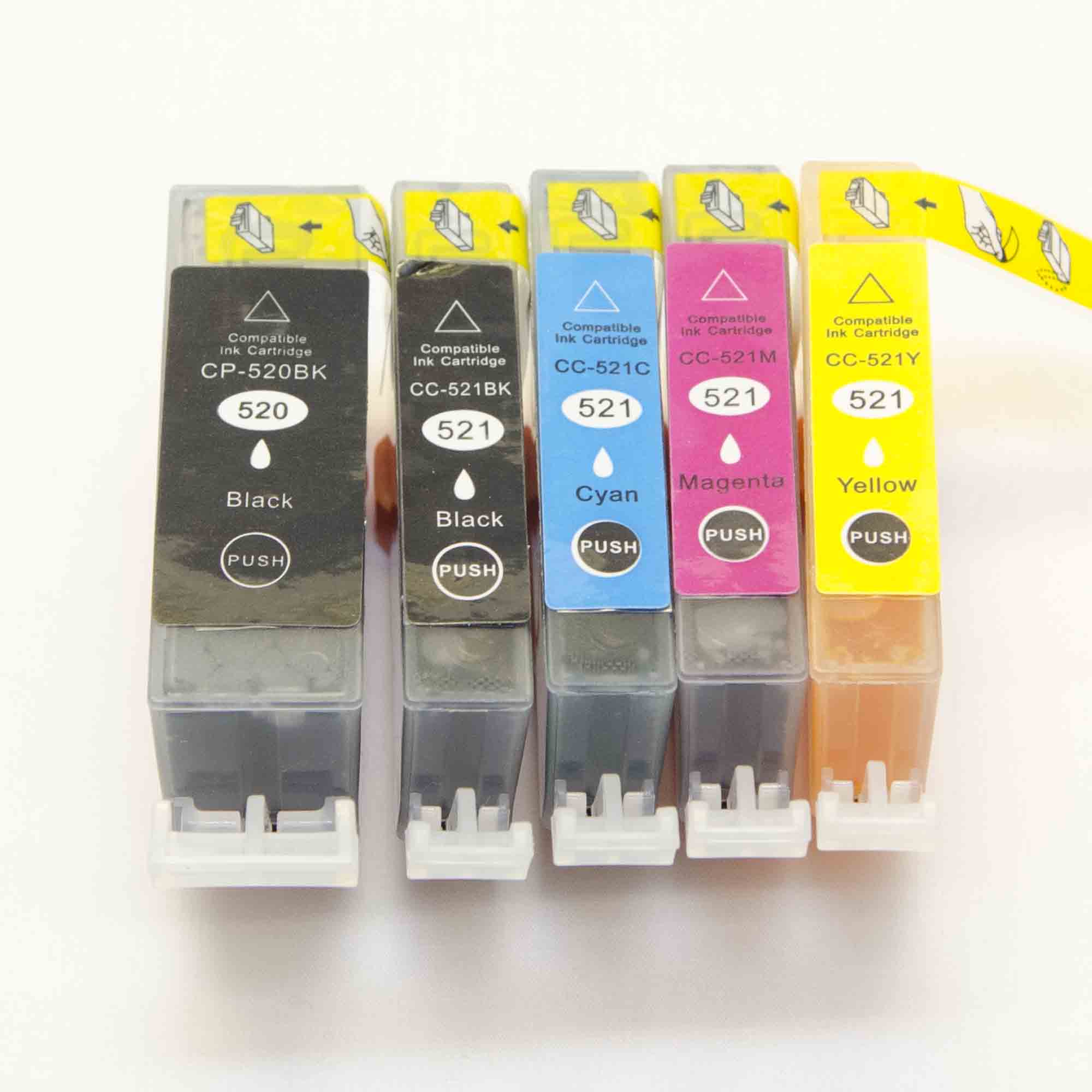 C525 Edible Ink Cartridges for Canon Printer Black, Cyan, Magenta and