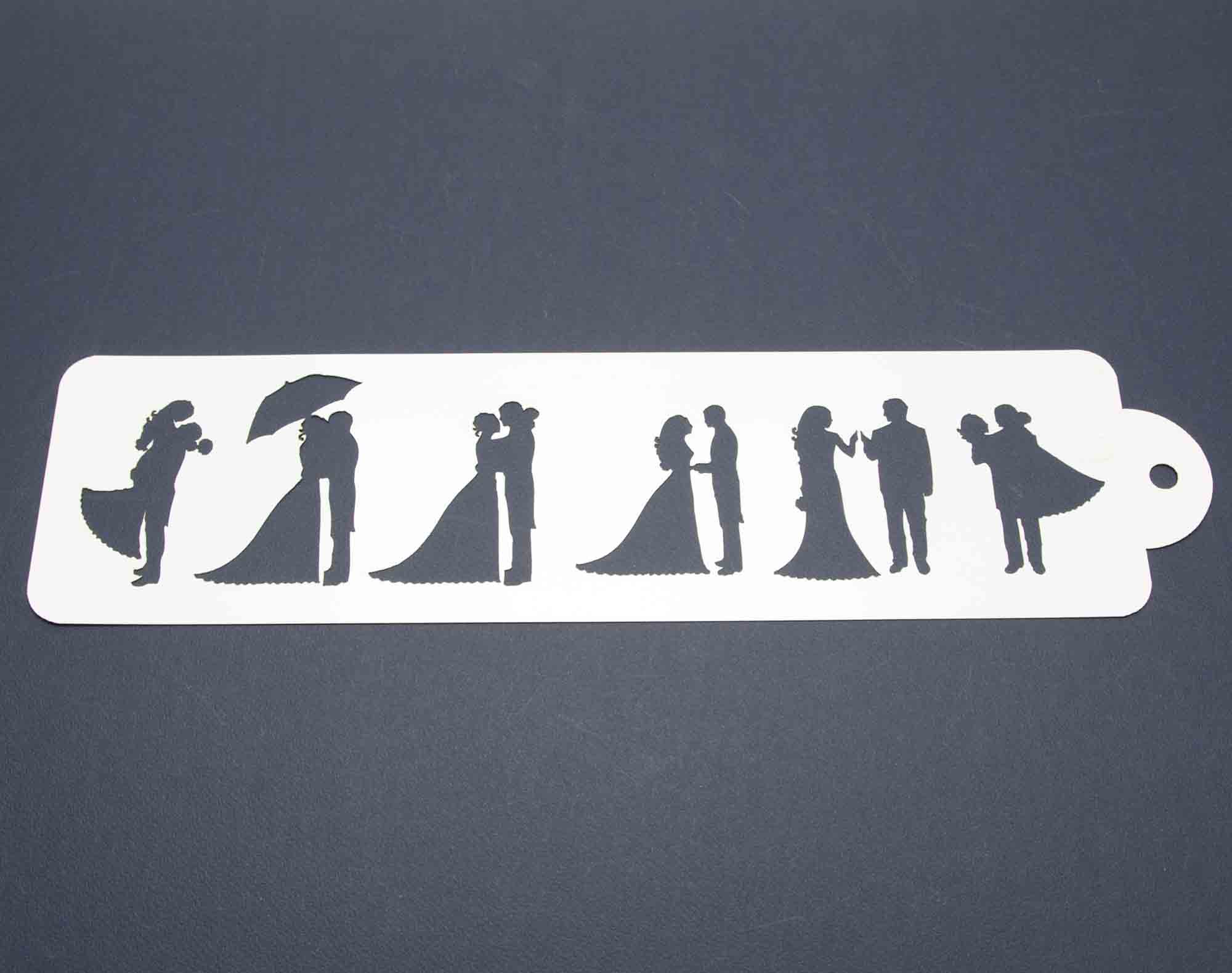 Bride and Groom Wedding Stencil Lollipop Cake Supplies