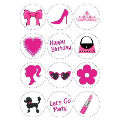 Pre Designed Edible Images Cupcake Toppers Let s Go Party