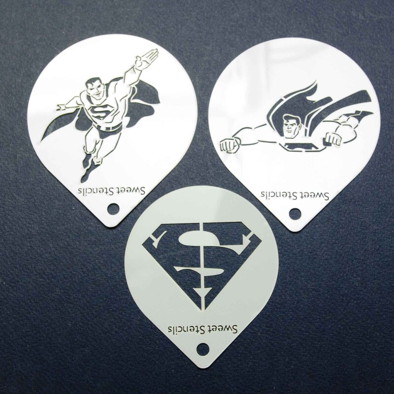 Superman Stencil Set - Set of 3 | Lollipop Cake Supplies