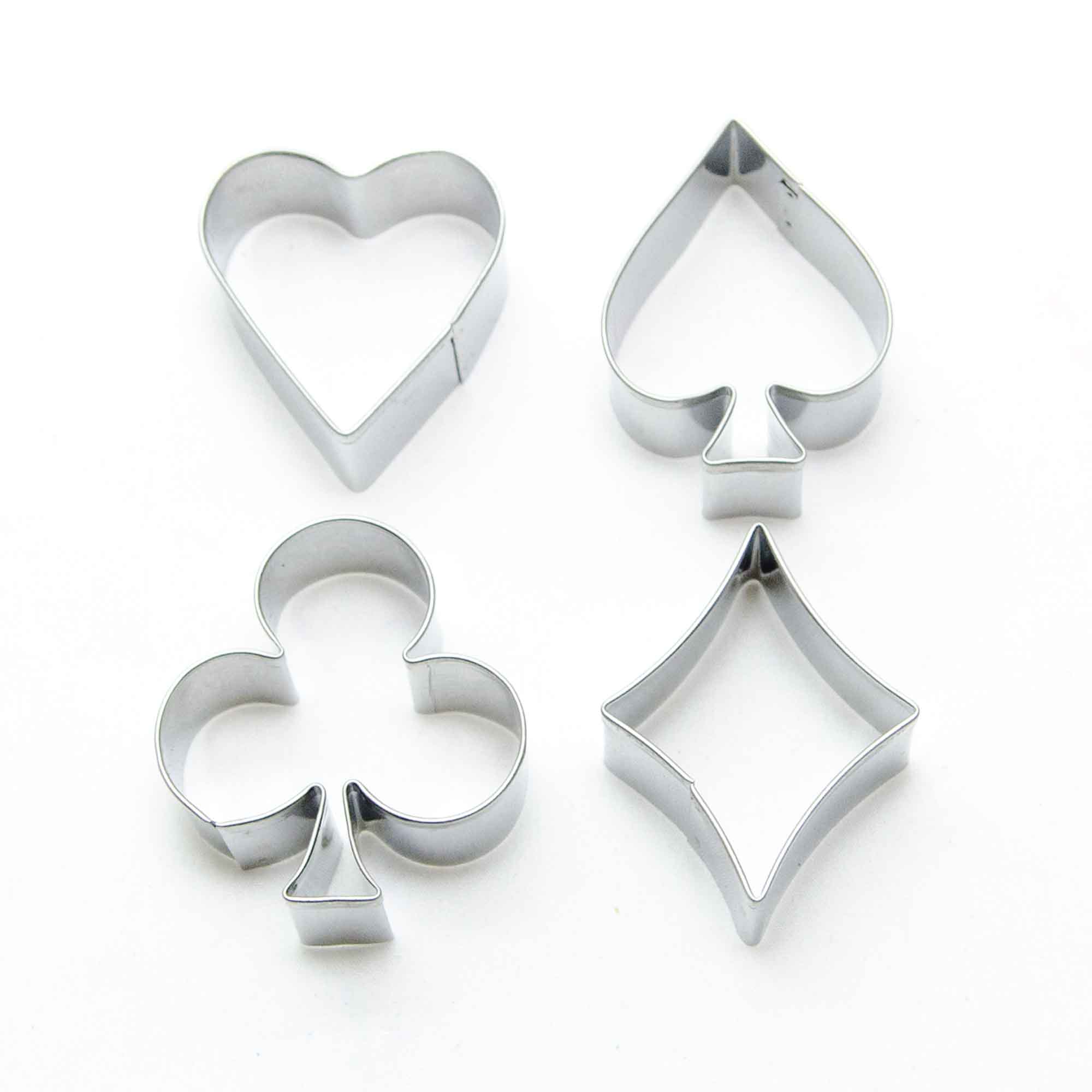 Playing Card Stainless Steel Cookie Cutter Set (4pc) | Lollipop Cake
