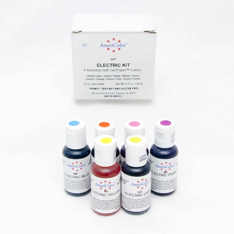 Food Coloring AmeriColor - Electric Kit - Soft Gel Paste, 6 .75 ... Food Coloring AmeriColor - Electric Kit - Soft Gel Paste, 6 .75 ...