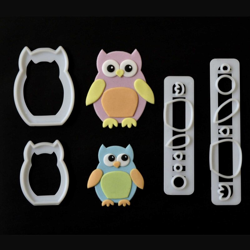 LARGE FONDANT COOKIE CUTTERS OWL CUTTER SET