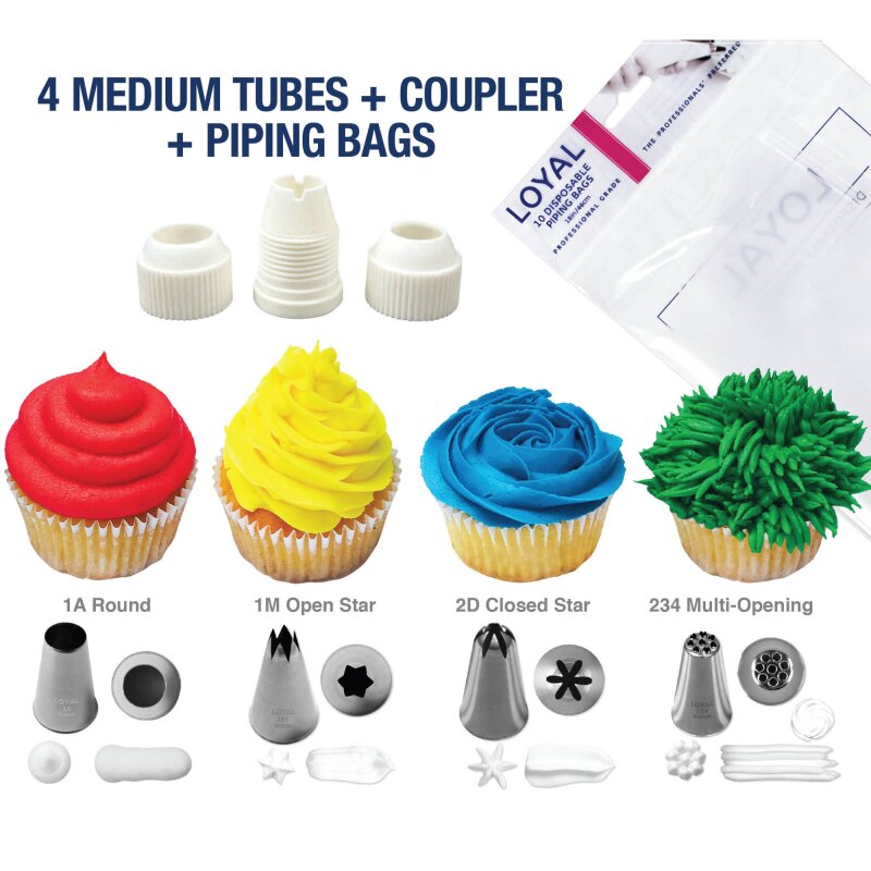 Loyal 6 Piece Piping Tip Set With Medium Coupler Lollipop Cake