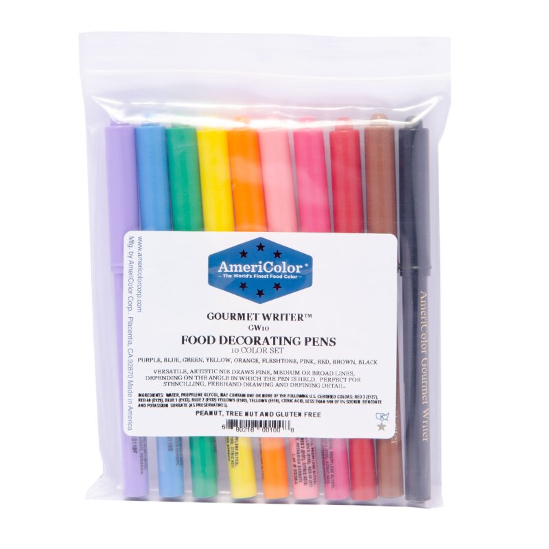 Americolor Gourmet Writer Pens 10 Pack Lollipop Cake Supplies