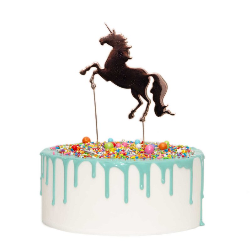 Unicorn Cake Topper 12cm High Rose Gold Lollipop Cake Supplies