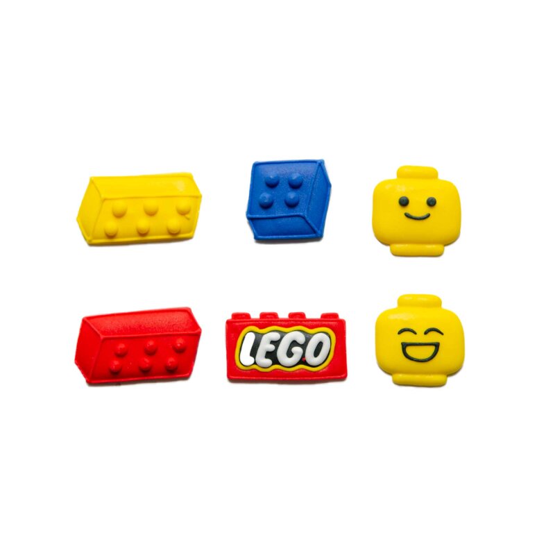 Lego Block Sugar Decorations Pack Of 6