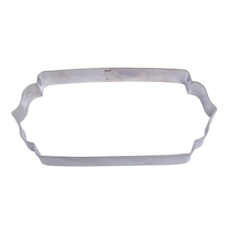 Rectangle Scroll Plaque Stainless Steel Cookie Cutter Long Lollipop Cake Supplies