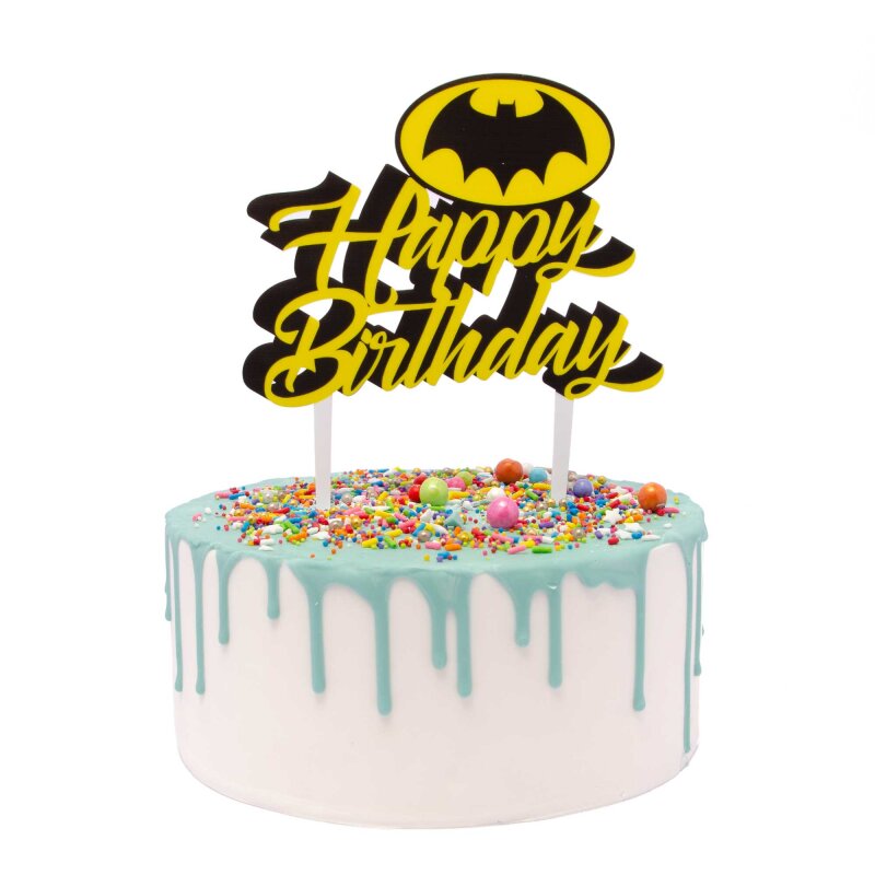 Batman Happy Birthday Acrylic Cake Topper Lollipop Cake Supplies